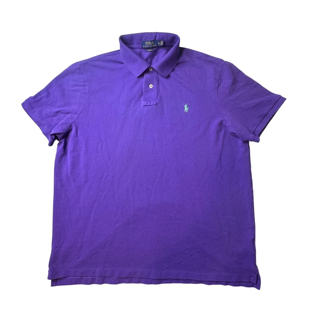 Polo Ralph Lauren Polo Shirt Mens XL Purple Classic Fit S/S Pony 710534735003
